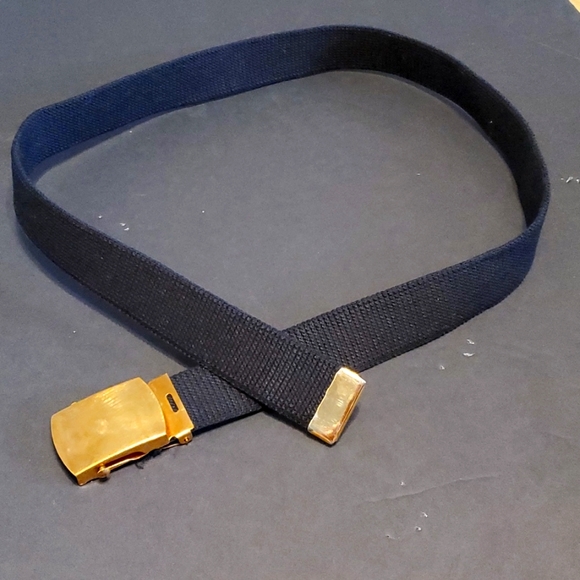 3 in 1 Belts w/ release claspped gold buckle w black & blue/gray belt strap S-L - Picture 3 of 6